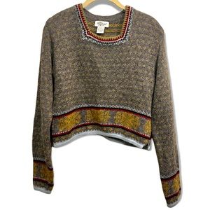 Free People 100% Wool Square Neck Sweater